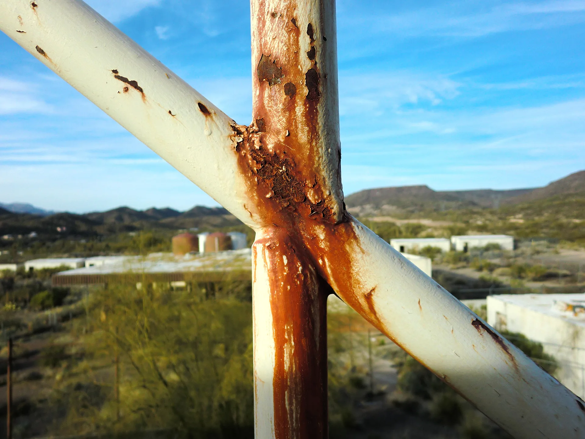 Corrosion around an exposed metal joint