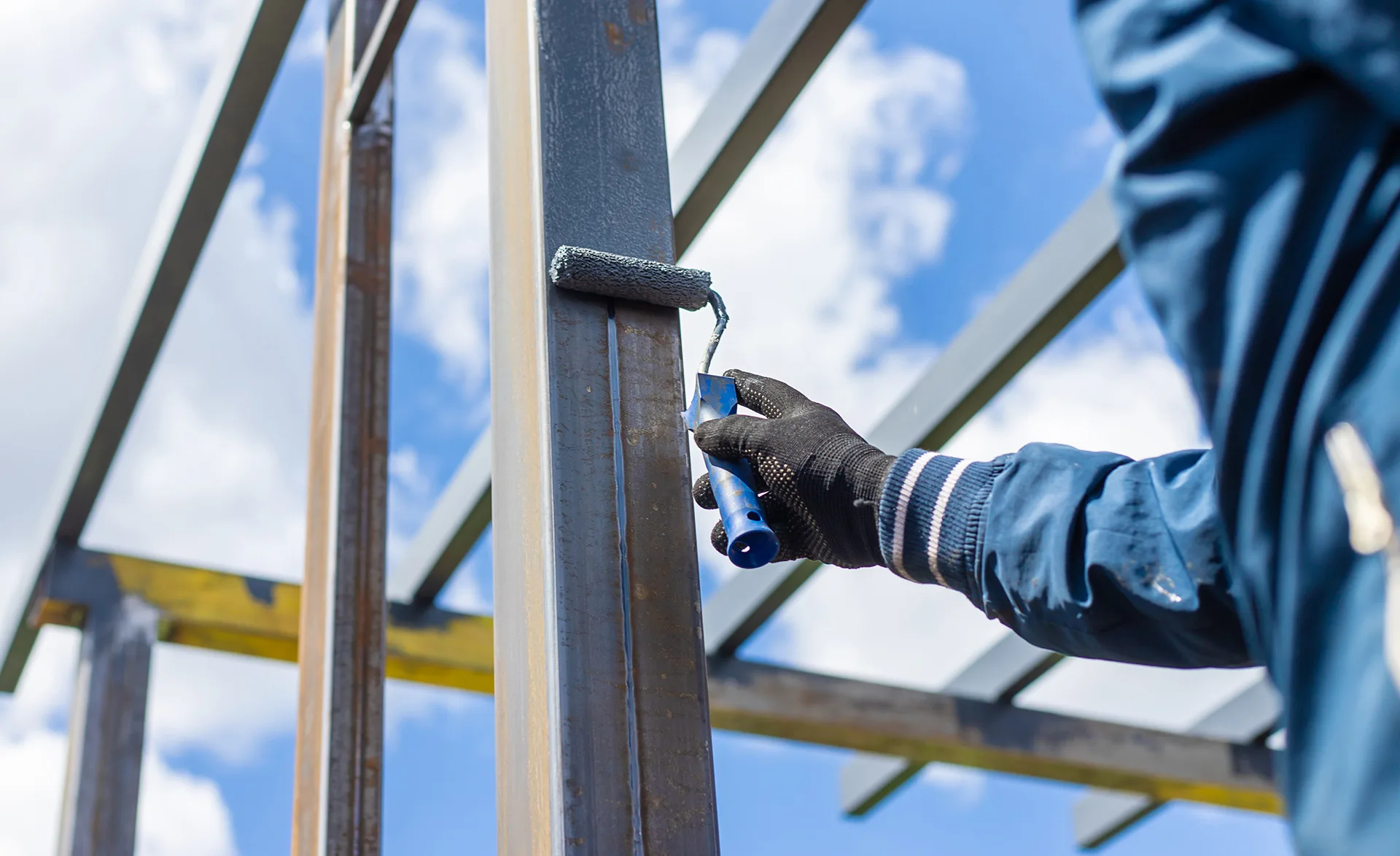 Protective coating applied to structural steel